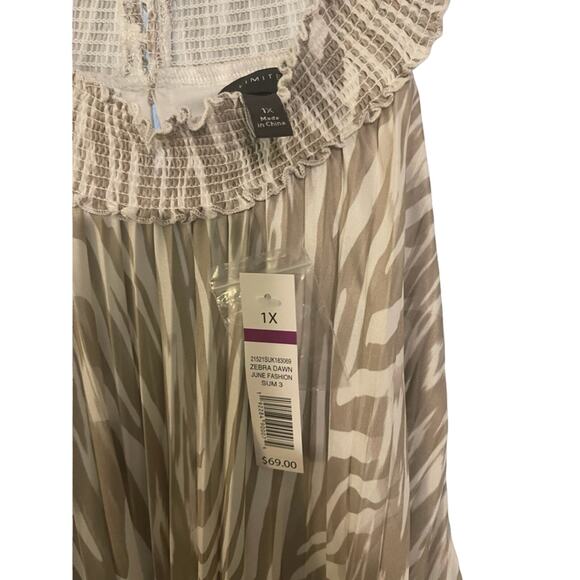 The Limited Zebra Print Halter Top - Tan/White - Size 1X - NWT - Picture 6 of 6